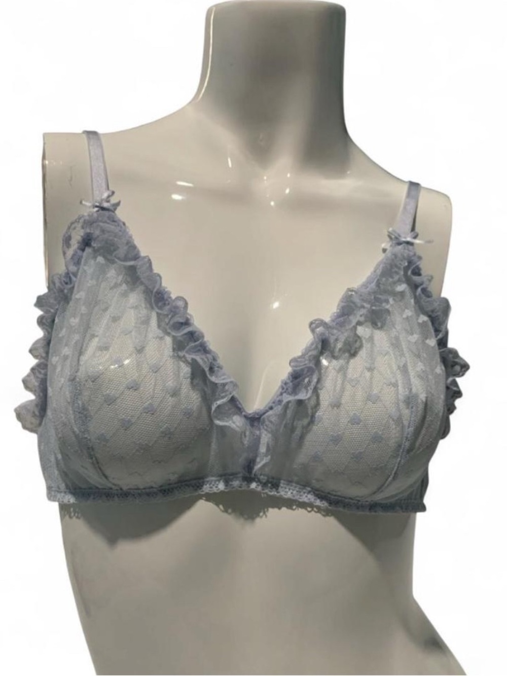 Fenty x Savage  Down The Aisle Bralette Size Medium Blue Twinkle